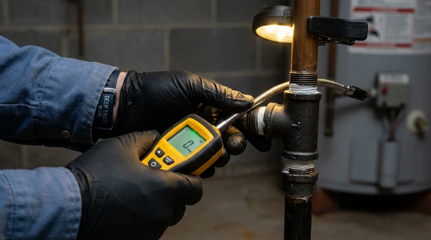 Gas leak detection with electronic sniffer by Johns Plumbing LLC in Gladewater