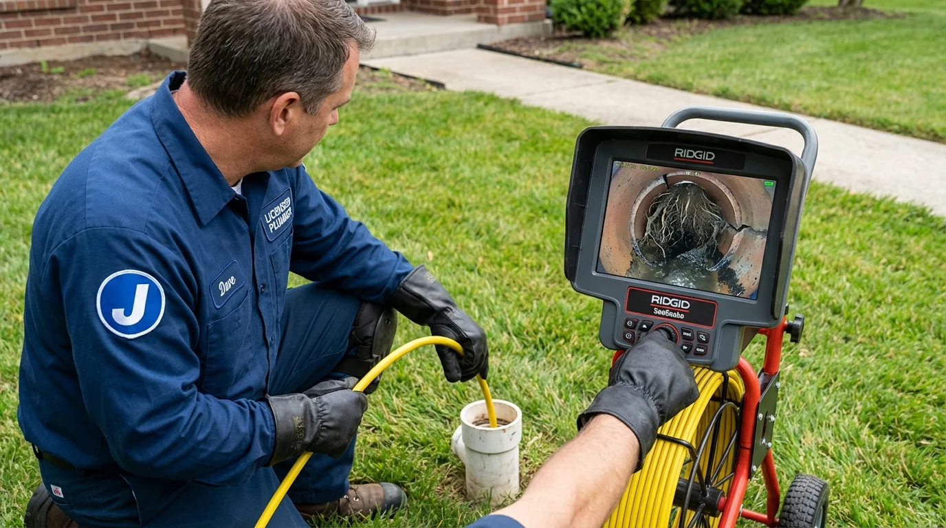 Sewer camera inspection being performed by Johns Plumbing LLC in Gladewater